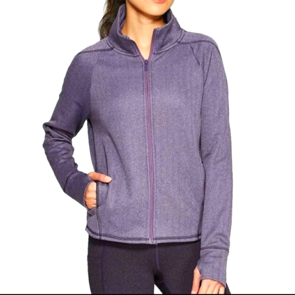 Women's c9 Champion Training Herringbone Fleece Full Zip Track Jacket Purple